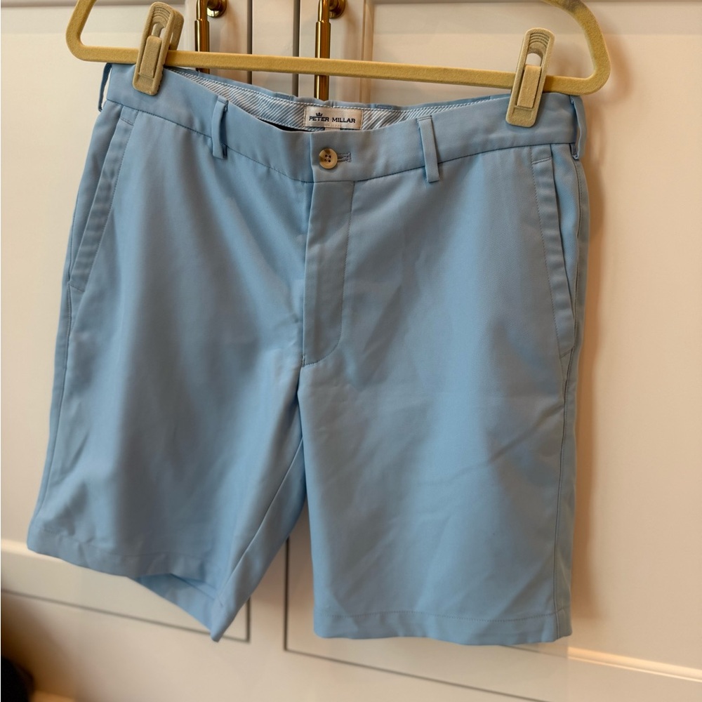 Peter Millar Sky Blue Flat Front Men's Shorts